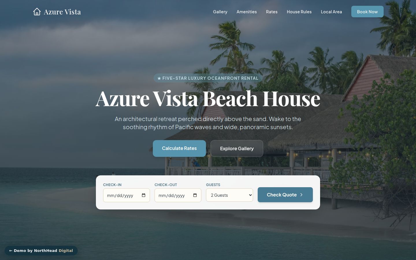 The Azure Vista Beach House demo website