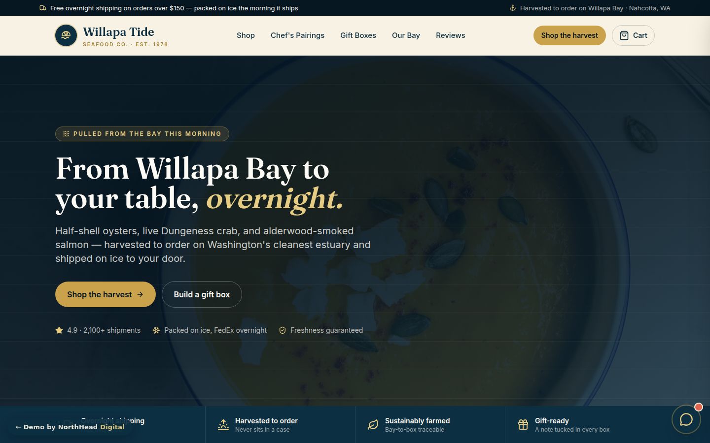 The Willapa Tide Seafood Co. demo website